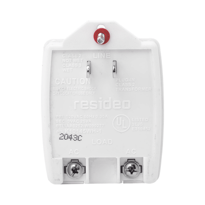 Transformador de Pared / 120 VCA Entrada / 9 VCA Salida / 25 VA / 90x53x65 mm / 3.5x2.1x2.6 in