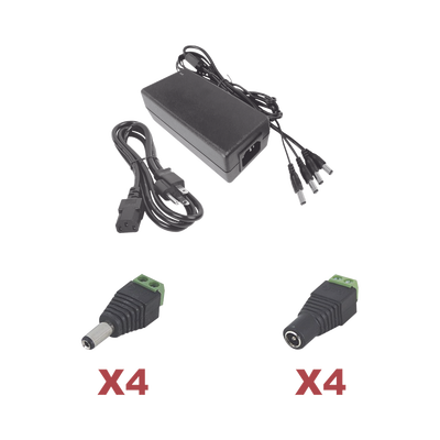 Kit de Fuente de Poder / 12 VCC / 5 A / 4 Canales / 110-220 VCA / 0.38 x 0.20 x 0.11 pies