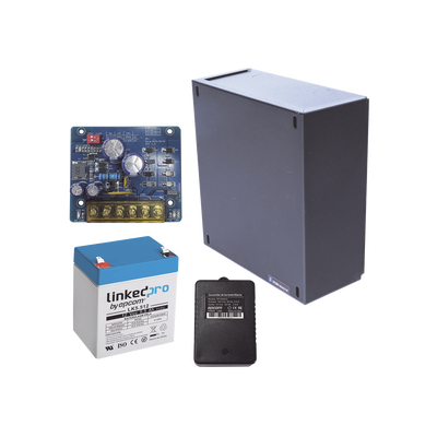 Kit Fuente de Poder con Batería de Respaldo / 12 Vcc / 1.5 A / 4.5 Ah / Gabinete Interior 221 x 191 x 83 mm (8.7 x 7.5 x 3.3 in)