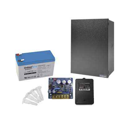 Kit de Fuente de Poder con Respaldos / 12 VCC a 4 A / Batería 12 V 7 Ah / Transformador 16-24 VCA / Protección Sobretensión y Cortocircuito