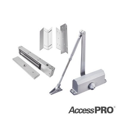 Kit de chapa magnética / 600 lbs / Montaje Z y L / Cierre automático de puertas