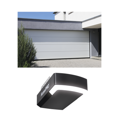 Kit Puerta de Garage / 10x8 Pies (3.05x2.44 m) / Lisa Línea Central / Blanca / Insulada / Motor 1/2 HP DC / Riel Tipo C