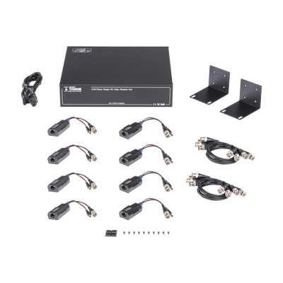Transceptor Activo / 8 Canales / Video + PoC / UTP Cat 5e/6 / 150 m (492.1 ft) en 4K / 200 m (656.2 ft) en 5 MP / 36 Vcc a 12 Vcc / Rack 19"