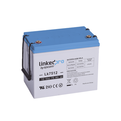 Batería de Respaldo AGM-VRLA / 12 V / 75 Ah / Terminales T3 / UL Certificada / Libre de Mantenimiento