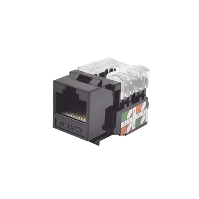 Módulo Jack Keystone / Cat6 / Terminación 110 Punchdown / RJ45 Sin Blindaje / T568A-B / Color Negro