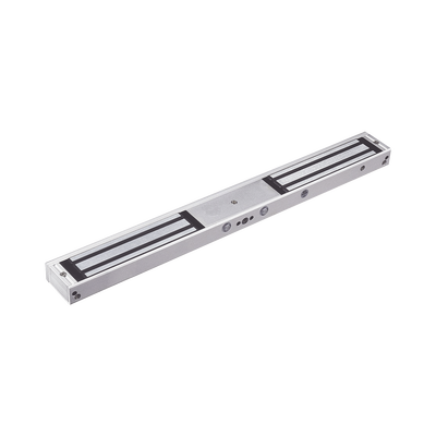 Chapa Magnética Doble / 1200 lbs x 2 (544.3 kg x 2) / 12VCC o 24VCC Seleccionable / LED Estado / -20 ~ 55°C / Puertas Doble Hoja