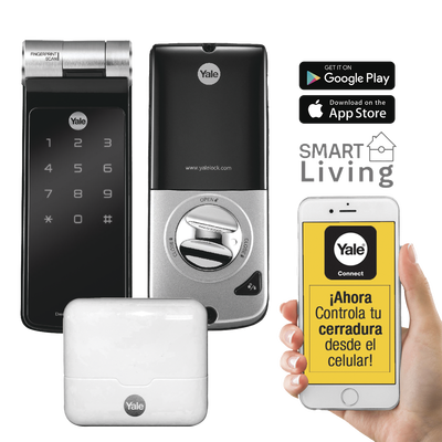 Kit de Hub con Cerradura Inteligente / Código PIN / Biometría / Control Smartphone / WiFi / Hasta 16 Dispositivos