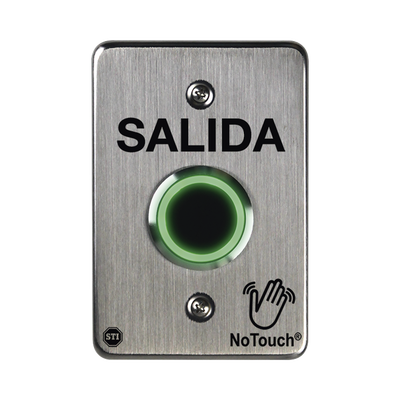 Botón de Salida No-Touch IR / Acero Inoxidable 304 Grado Médico / Contacto Seco C / LED Bicolor / 4.5 x 4.5 in