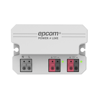 Fuente de Alimentación / 12 Vcc / 2 A / Entrada Universal 110-240 Vca / Doble Salida con Terminales de 2 Pines / Operación -20°C a 45°C
