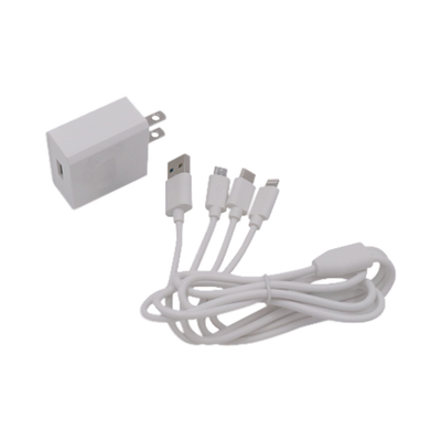 Cargador de Pared USB / 3 Puertos / Salida 5 Vcc 2 A / Cable Extensor 1.2 m (3.9 ft) / Entrada Universal 100-240 Vca / Multi-conector