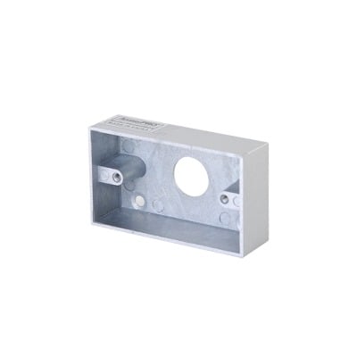 Caja de Montaje para Botón de Salida / Aleación de Zinc Cromada / Superficie / 85 x 50 x 25 mm