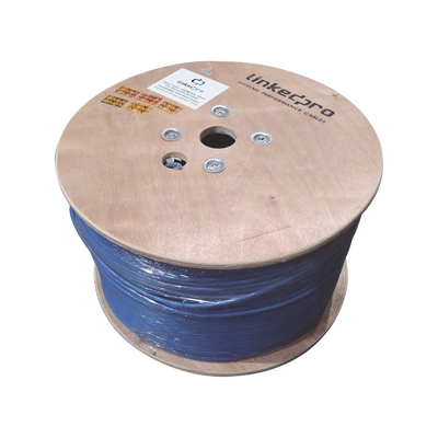 Bobina de Cable Cat6+ / 1000m (3280.84 ft) / Calibre 23 AWG / 250 MHz / Sin Blindaje / PVC CM / Azul
