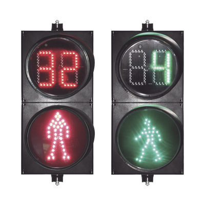 Semáforo Peatonal / Cuenta Regresiva / Diámetro 20 cm / LED Alta Potencia / 110V CA / IP Exterior / -40 °C a +80 °C