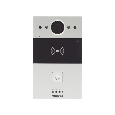 Videoportero IP / 1 Botón / Cámara 2 Megapixel / 110° / Lector MIFARE y PROX EM / SIP / ONVIF / IP65 / PoE / Control 2 Puertas / Cloud