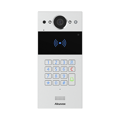 Videoportero IP SIP / 2 Megapixel / Teclado y Lector NFC+RFID 125 kHz / Control de 2 Puertas / PoE / IP65 / Notificación App y Llamada Telefónica / PIN Temporal