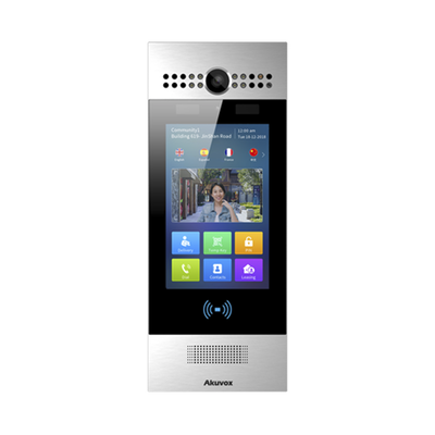Videoportero IP / Pantalla Táctil 7" / Reconocimiento Facial / Dual Cámara 2MP / IP65 / IK06 / PoE / SIP / ONVIF / Android / QR y PIN / RFID 125kHz/13.56MHz / Bluetooth