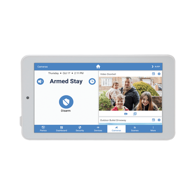 Touchpad de Seguridad IP / Pantalla 7'' Android 1024x600 / Control Z-Wave Local / Wi-Fi Cifrada / Montaje Pared o Escritorio / Batería de Respaldo