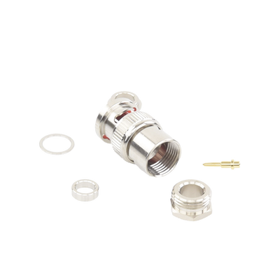 Conector BNC Macho / Rosca / RG-59/U / 75 Ohm / Níquel-Oro-Teflón / 14.8 x 24 mm