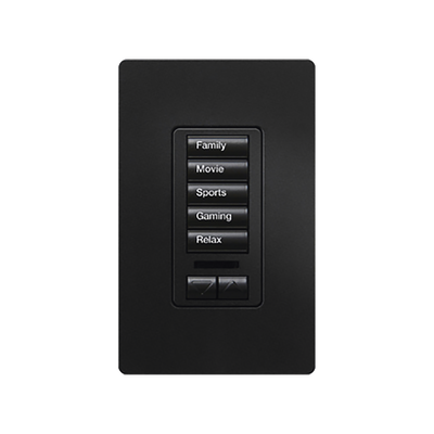 Teclado de Pared Inalámbrico / 5 Botones Programables / 2 Botones Subir/Bajar / Retroiluminado / Control de Escenas / Clear Connect RF