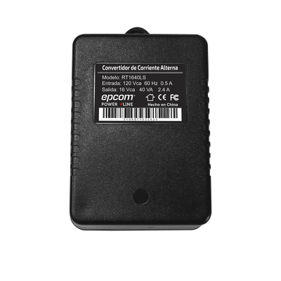 Transformador / 16 VCA / 40 VA / 120 VCA Entrada / -10°C a 45°C / 102.5 x 68 x 58 mm