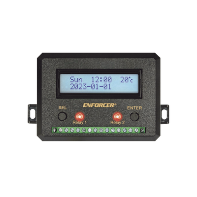 Temporizador Anual / Dos Relevadores / 99 Eventos por Relé / Pantalla LCD / 12-24 VCD / 4.13x2.99x1.3 in