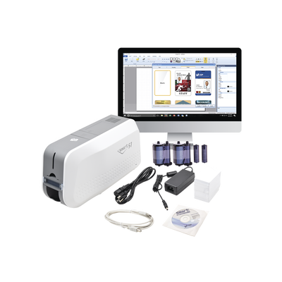 Kit Impresora PVC / Doble Cara / 300 dpi / 17 seg/tarjeta / Volteo Automático / USB / 110 VCA