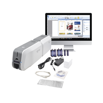 Impresora de Tarjetas PVC / Doble Cara Automática / 300 dpi / Laminador Integrado / USB / 100 Tarjetas Entrada
