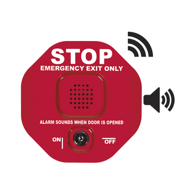 Alarma de Puerta / Inalámbrica 433 MHz / Rango 300 m (984.3 ft) / Sirena 95/105 dB / Alimentación 9V o 12-24 VDC / Señal Visual de Alto