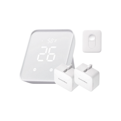 Kit Controlador Hub / WiFi + Bluetooth 4.2 / IR Universal / Alcance 120 m (394 pies) / Incluye 2 Pulsadores + 1 Remoto / Compatibilidad Matter