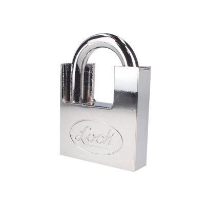 Candado de acero / Guarda anti-palanca / Cromo satinado / Doble cerrojo / 70 mm / Nivel seguridad 7 / 4 llaves Abloy