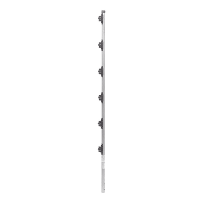 Poste para Cerca Electrificada / 6 Aisladores de Paso / Acero Galvanizado Calibre 18 / Altura 1.4 m (4.6 ft) / Fijación en Concreto / Intemperie