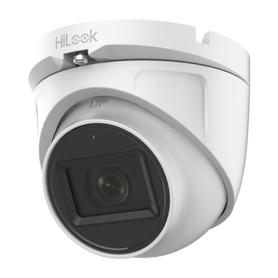 Cámara Turret TURBOHD / 2 Megapixel 1080p / Gran Angular 106.4° / IR EXIR 30 m (98.4 ft) / Audio por Coaxitron / IP66 / 4 Tecnologías