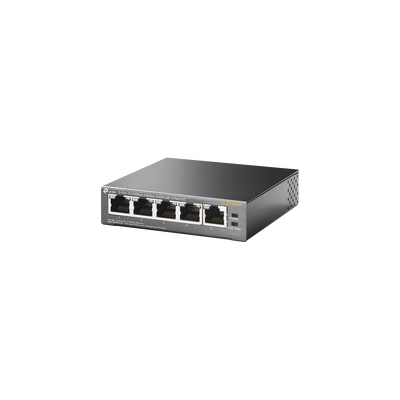 Switch PoE no administrable / 5 puertos Fast Ethernet / 4 puertos PoE 802.3af/at / Presupuesto 67 W / Alcance 250 m (820 pies) / Prioridad de video