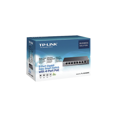Switch PoE Easy Smart / 8 puertos Gigabit / 4 puertos PoE 802.3af / 55 W total / 11.9 Mpps