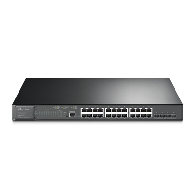 Switch PoE+ Administrable L2+ / 24 Puertos Gigabit PoE+ / 4 Puertos SFP+ 10G / Presupuesto PoE 384W / Rendimiento 128 Gbps / Montaje en Rack