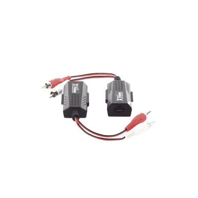 Balun Extensor de Audio / 800 m (2625 pies) / RCA a RJ45 / CAT5-6 / Protección TVS Grado 3 / 60 dB Rechazo Diafonía