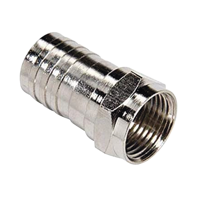 Conector F Macho / Doble Blindaje / Plegable / Bronce Niquelado / RG-6