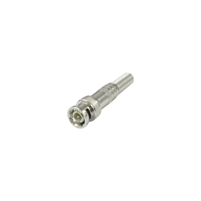 Conector BNC Macho / 75 Ohm / Resorte de Presión / RG-59/RG-6 / Níquel-Oro-PTFE / 41.7 mm (0.14 ft) Largo