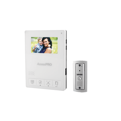 Kit de Videoportero / Frente de Calle Antivandalismo Metálico / Cámara 900TVL 0.1 Lux / Monitor LCD 4.3" / Control de Apertura / 2 Monitores Simultáneos
