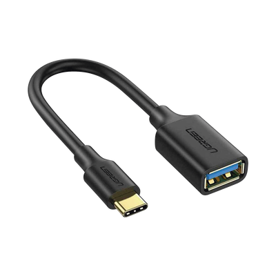 Adaptador OTG USB-C a USB-A / USB 3.0 5 Gbps / Cable 15 cm / Conectores Chapados en Oro / Triple Blindaje