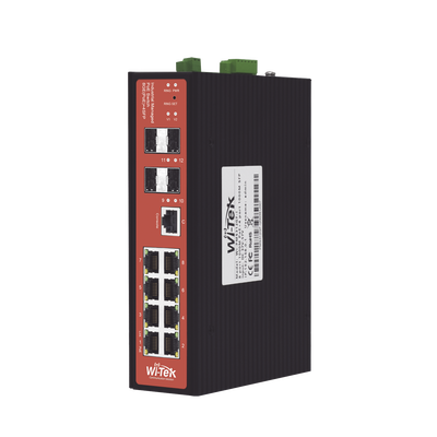 Switch Industrial 8 puertos / Administrable PoE / Puerto 1-2 PoE 24V/48V / Puertos 3-8 puertos 802.3 af/at/bt / Presupuesto máx 240 W