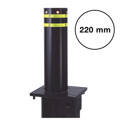 Bolardo neumático / Alta velocidad / Acero al carbono / Ø220 mm / Elevación 750 mm / 2.46 pies