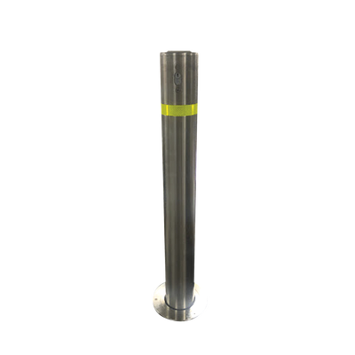 Bolardo retráctil / Acero inoxidable SS304 / Ø114 mm / 900 mm (2.95 ft) / Espesor 3 mm / Cerradura con llave