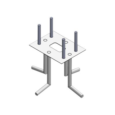 Anclaje de Acero para Barrera Vehicular / Sujeción al Piso / Compatible con Serie XB, XBF y XBS / Instalación Indirecta