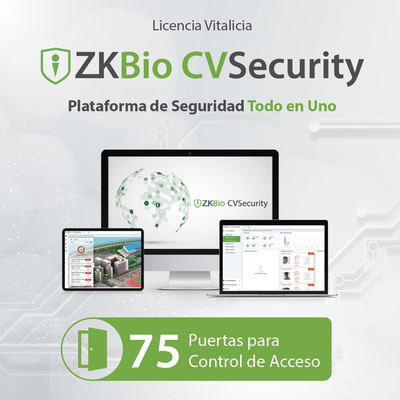 Licencia de Software / Control de Acceso / 75 Puertas / Vitalicia / Green Label / Paneles InBio
