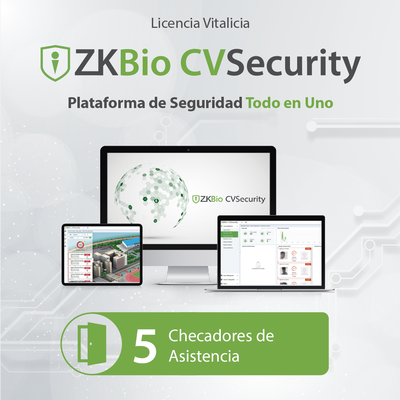 Licencia de Software / Administración de 5 Dispositivos / Tiempo y Asistencia / Control de Acceso / Paneles InBio e InBioPro