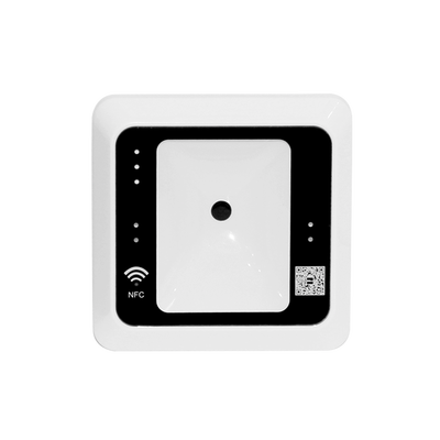 Lector QR y RFID / Salida Wiegand W26/W34/W66 / MIFARE 13.56 MHz / USB y RS485 / Lectura QR 5 cm / RFID 4 cm