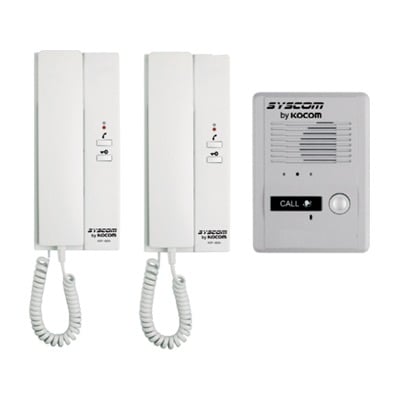 Kit de Audio Portero / 2 Auriculares / Frente de Calle Metálico / Montaje Pared o Escritorio / 0.5W-3.3W
