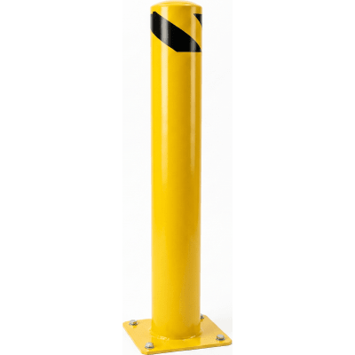 Bolardo Fijo de Acero / Diámetro 114 mm / Altura 1250 mm / Pared 2 mm / Base Soldada 150 x 150 mm / Pintura en Polvo