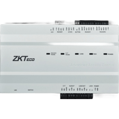 Panel de Control de Acceso IP / 4 Puertas / Biometría Facial, Huella y Tarjeta / 100,000 Usuarios / 100,000 Tarjetas / 20,000 Huellas / 3,000 Rostros / 100,000 QR Dinámicos / TCP/IP / RS-485 ZKTeco y OSDP 2.1.7 / Wiegand W26-W34-W66 / AES-256